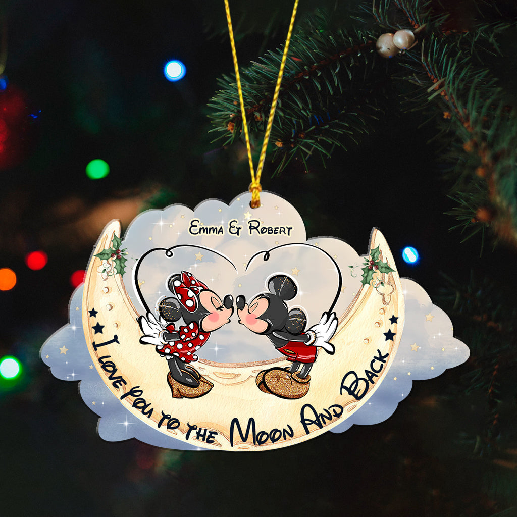 Personalized 'I Love You To The Moon And Back' Ornament Gift for Couples Ornament GradoCreations