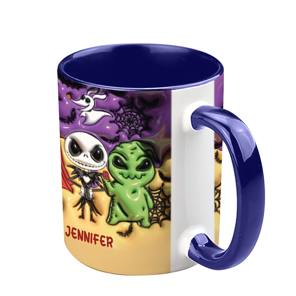 Personalized Nightmare Accent Mug Custom Name Gift for Halloween Accent Mug GradoCreations