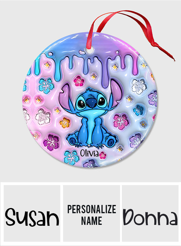 Personalized Ohana Ceramic Circle Ornament for Family Gift Ceramic Circle Ornament GradoCreations