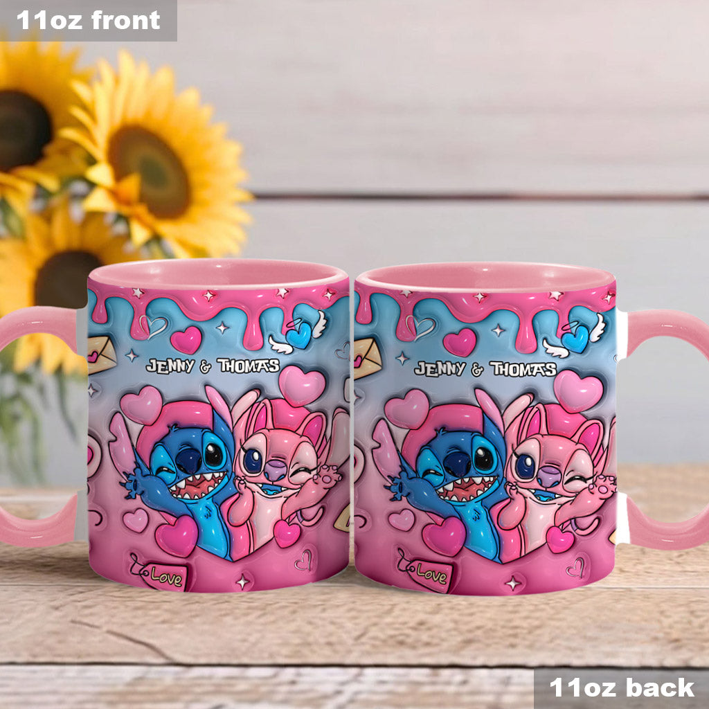 Personalized Ohana Accent Mug Custom Names Gift for Couples Accent Mug GradoCreations