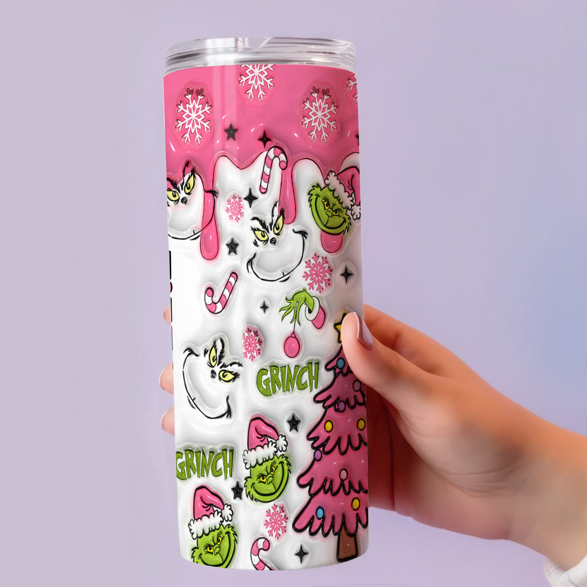 Personalized Grinchmas Skinny Tumbler Custom Name Holiday Gift Skinny Tumbler GradoCreations