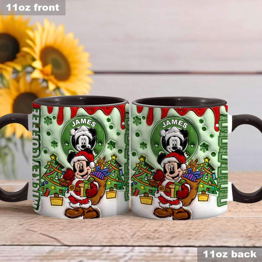 Personalized Christmas Mouse Accent Mug Custom Name Gift Accent Mug GradoCreations
