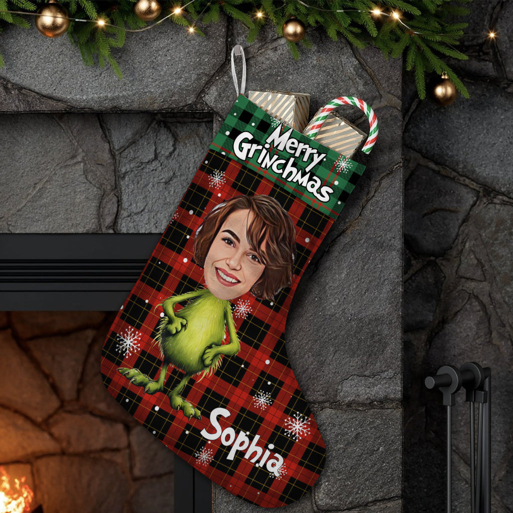 Personalized Merry Grinchmas Christmas Stockings with Custom Names Christmas Stockings GradoCreations