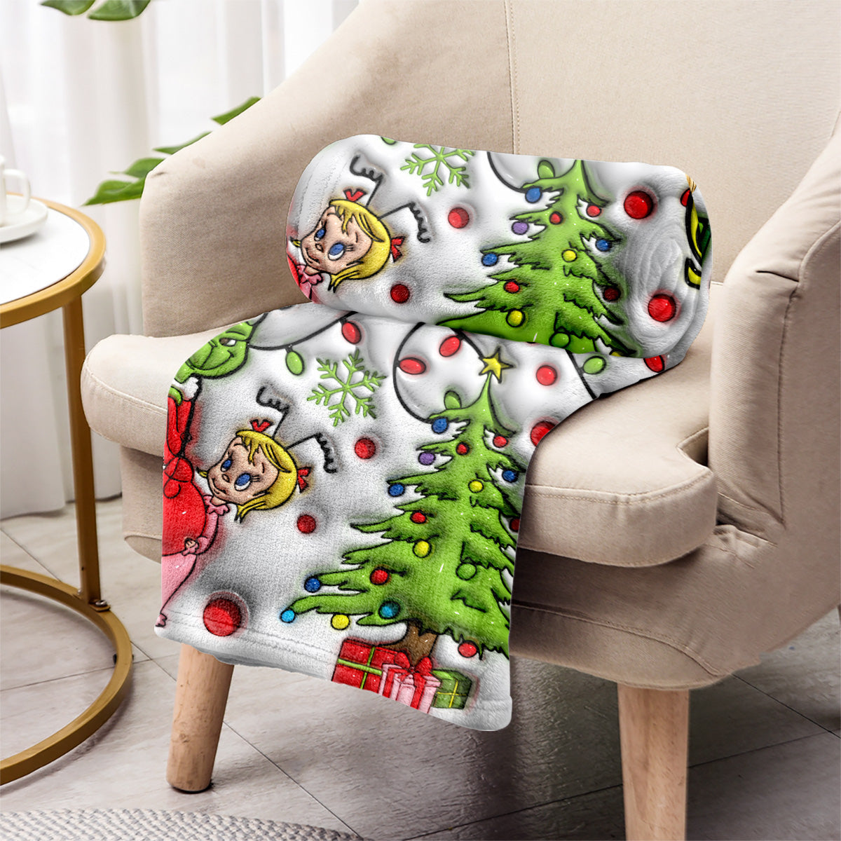 Personalized Grinch Blanket Custom Name Gift for Christmas Blanket GradoCreations
