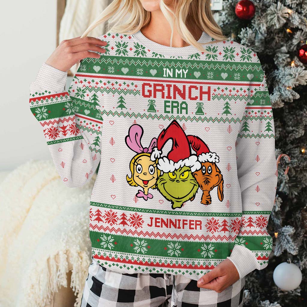 Personalized Grinch Era Ugly Sweater Custom Name Gift for Kids Ugly Sweater GradoCreations