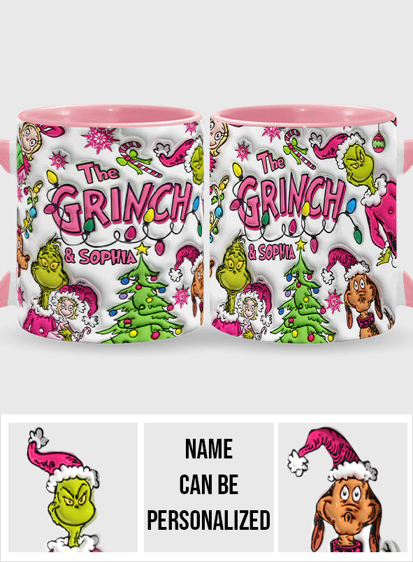 Personalized Grinch Accent Mug Custom Name Christmas Gift Accent Mug GradoCreations