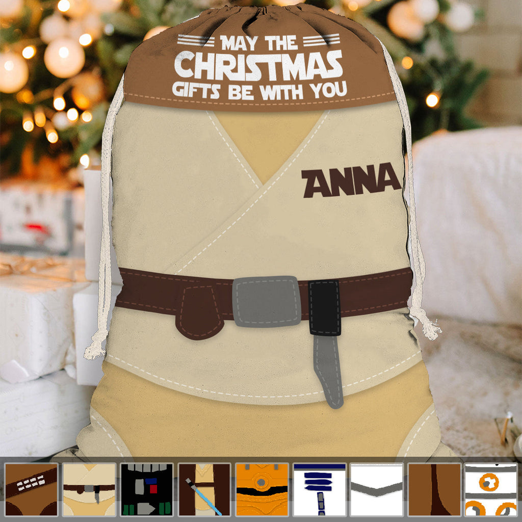 Personalized Christmas Drawstring Tote Bag Custom Name Gift Drawstring Tote Bag GradoCreations