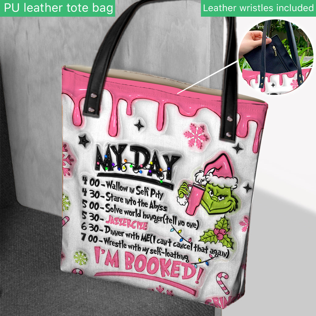 Personalized Grinch Tote Bag Custom Name Holiday Gift Tote Bag GradoCreations