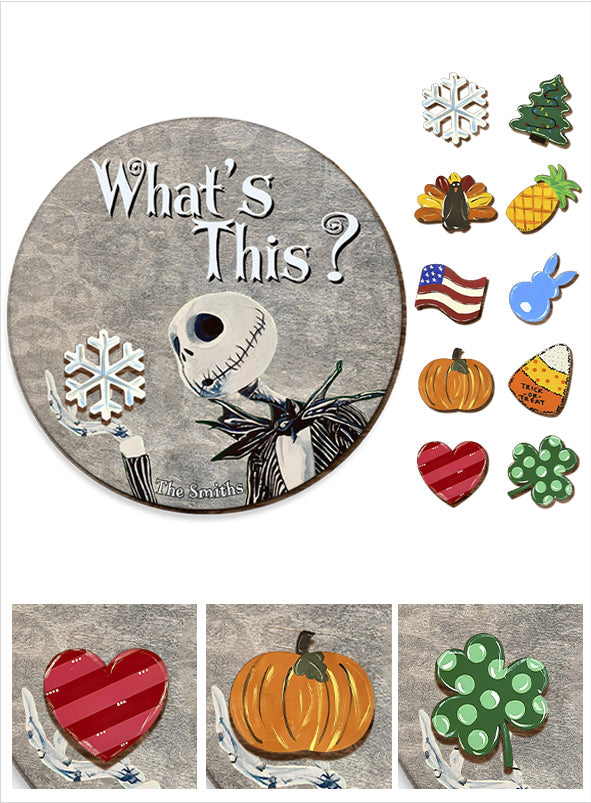Personalized Interchangeable Wood Sign with Seasonal Charms Interchangeable Seasonal Wood Sign GradoCreations