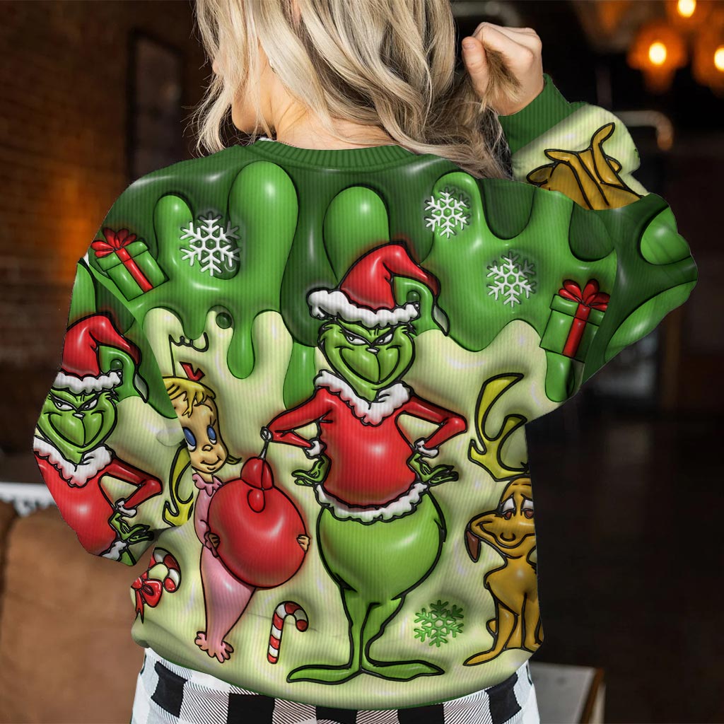Personalized Grinch Christmas Ugly Sweater Gift for Mom Ugly Sweater GradoCreations