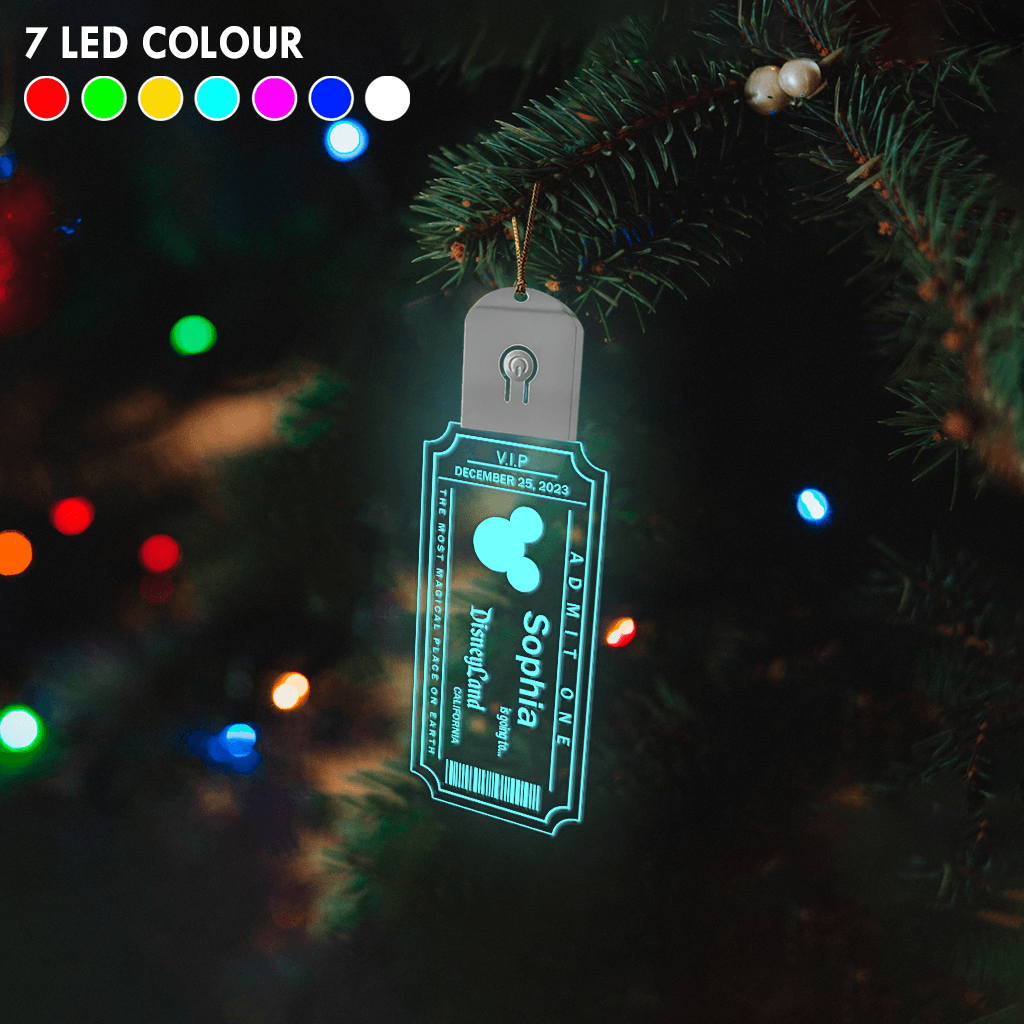 Personalized LED Acrylic Christmas Ornament with Mouse Design Led Acrylic Ornament GradoCreations