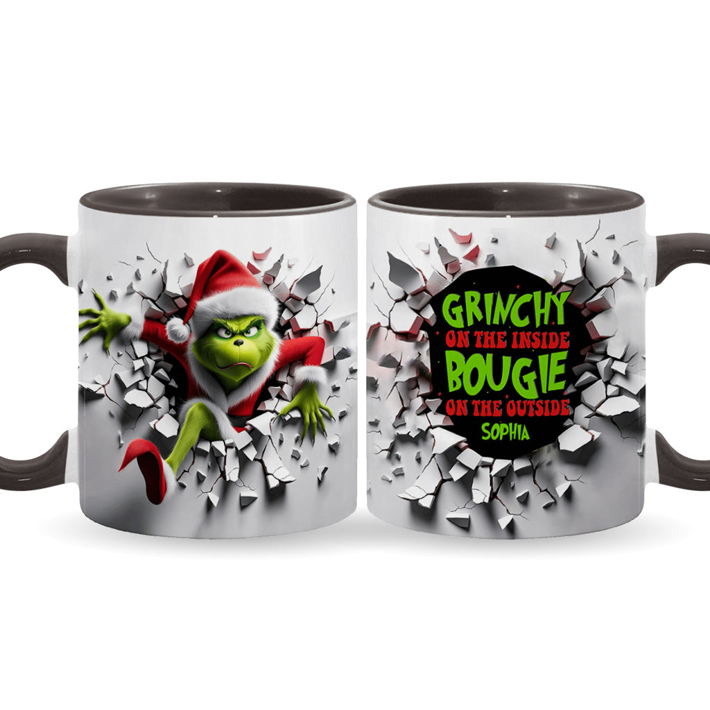 Personalized Christmas Accent Mug with Grinch Design for Holiday Gifts Accent Mug GradoCreations