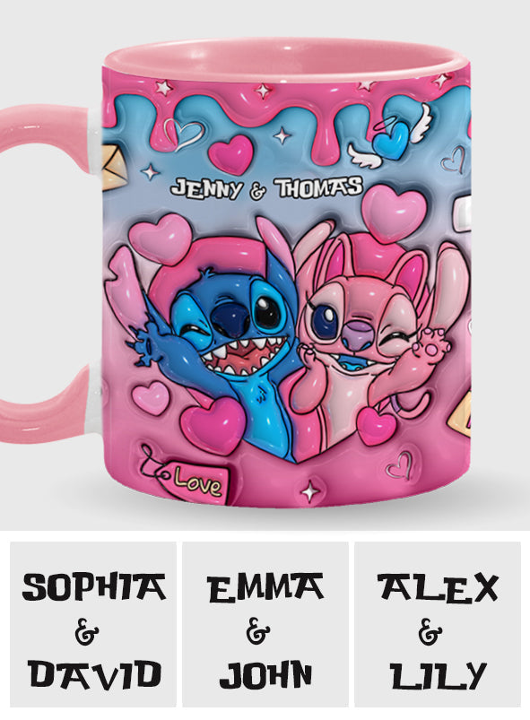 Personalized Ohana Accent Mug Custom Names Gift for Couples Accent Mug GradoCreations