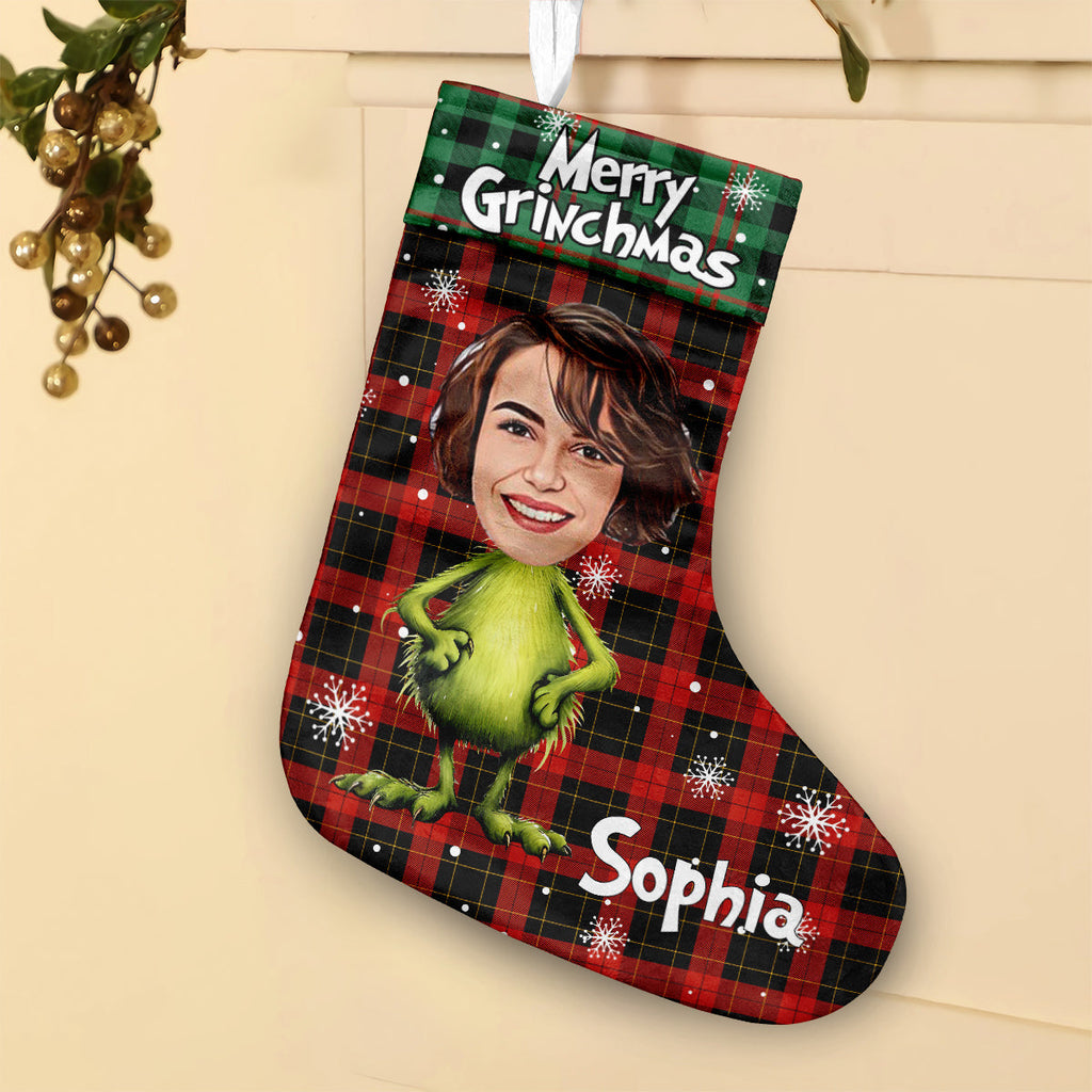 Personalized Merry Grinchmas Christmas Stockings with Custom Names Christmas Stockings GradoCreations