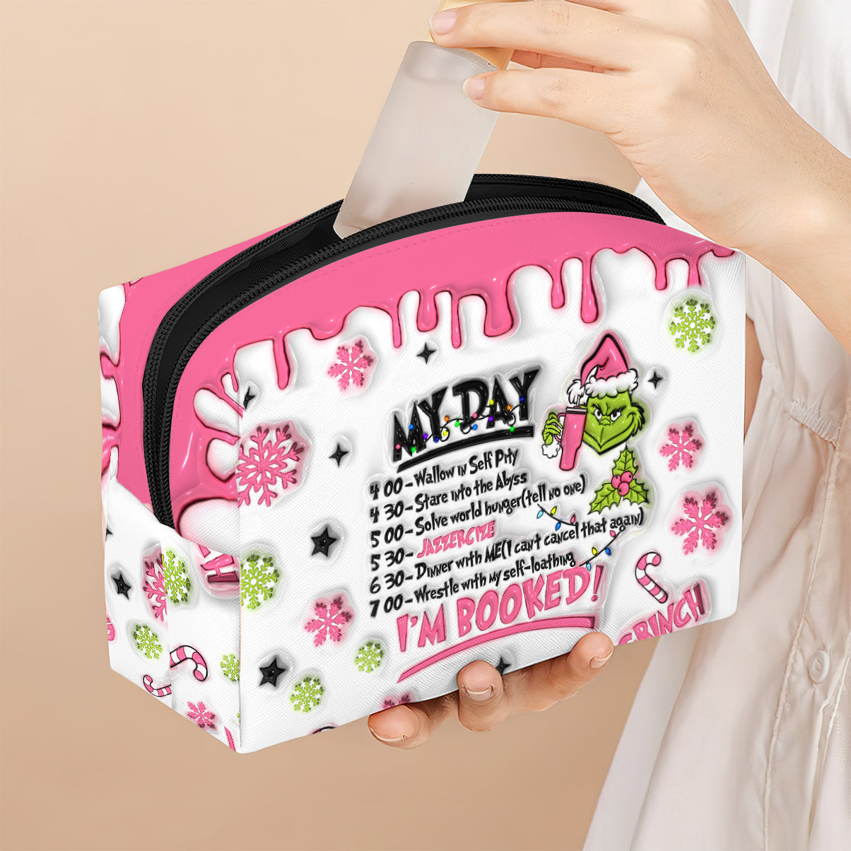 Personalized Christmas Makeup Bag Custom Name Gift Makeup Bag GradoCreations