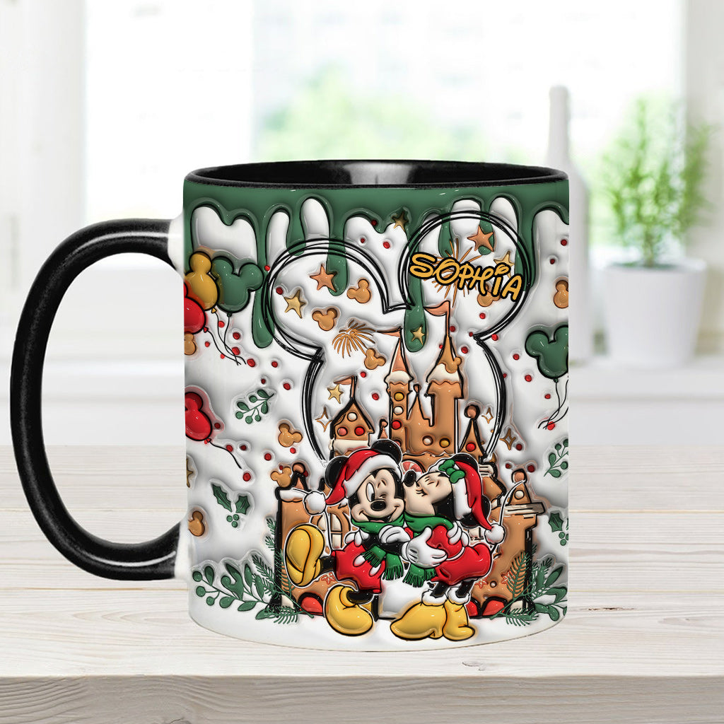 Personalized Christmas Mouse Accent Mug Custom Name Gift Accent Mug GradoCreations