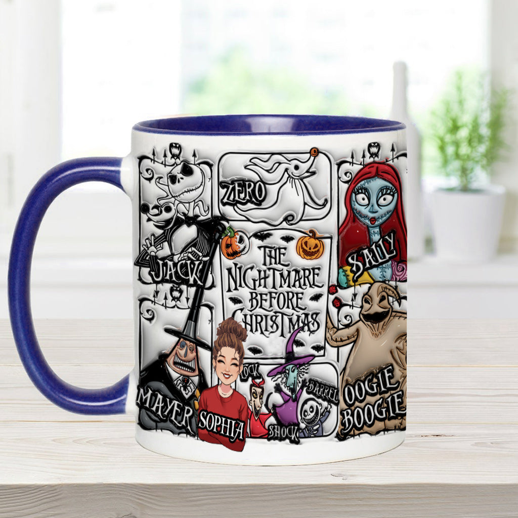 Personalized Nightmare Before Christmas Accent Mug Gift Idea Accent Mug GradoCreations