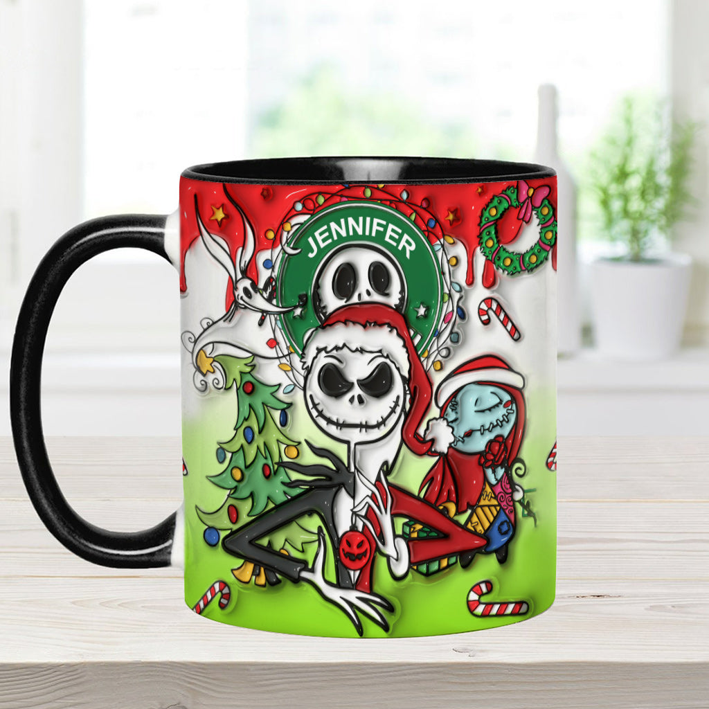 Personalized Nightmare Accent Mug Custom Name Halloween Gift Accent Mug GradoCreations