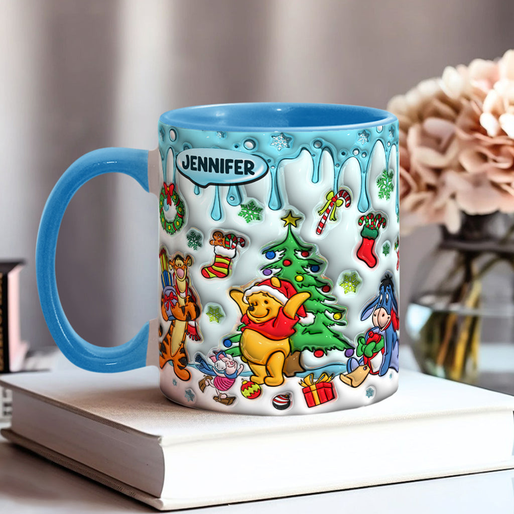 Personalized Christmas Accent Mug with Name for Mom or Dad Accent Mug GradoCreations