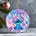 Personalized Ohana Ceramic Circle Ornament for Family Gift Ceramic Circle Ornament GradoCreations