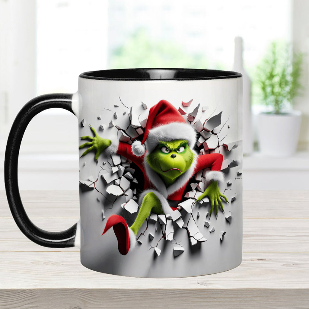 Personalized Christmas Accent Mug with Grinch Design for Holiday Gifts Accent Mug GradoCreations