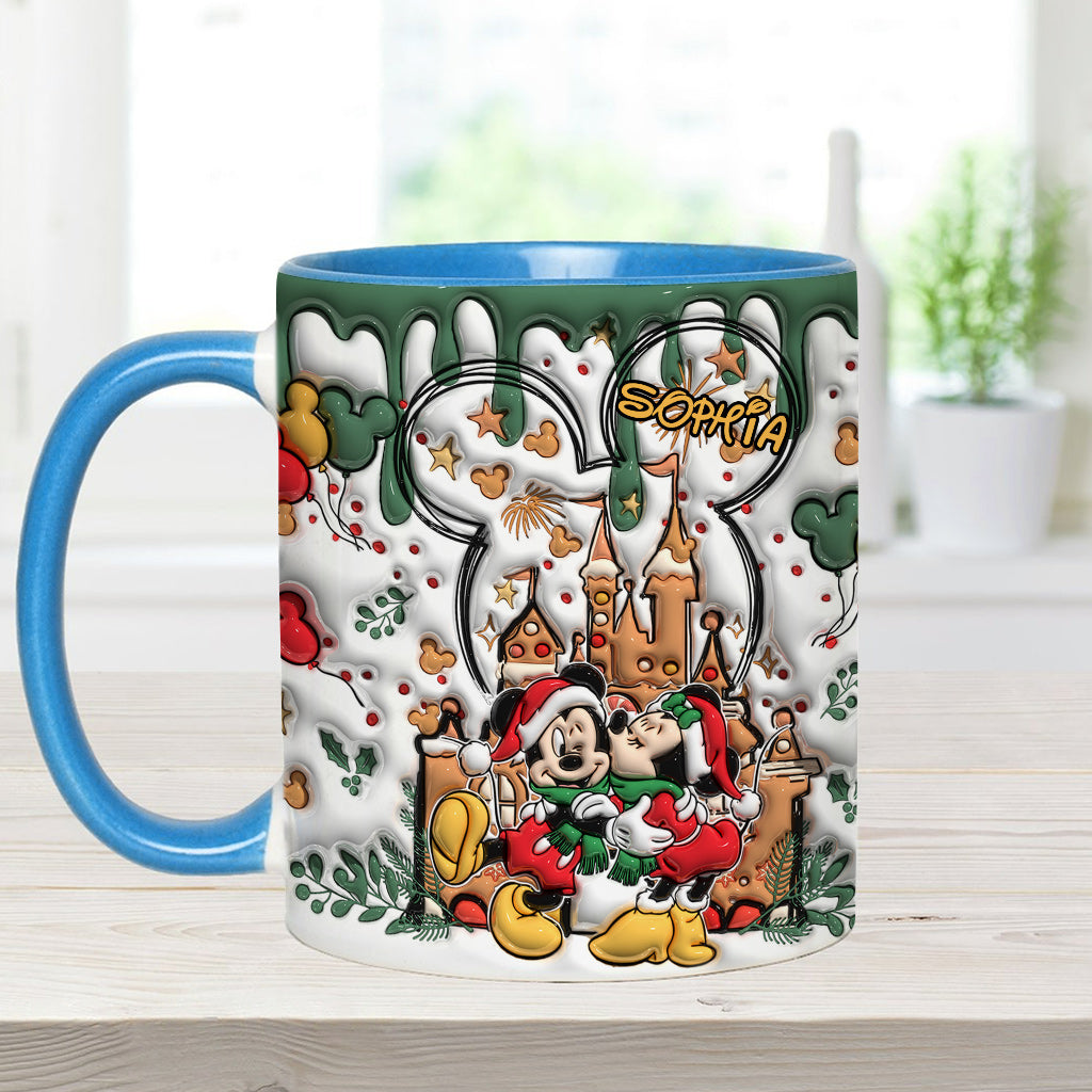 Personalized Christmas Mouse Accent Mug Custom Name Gift Accent Mug GradoCreations