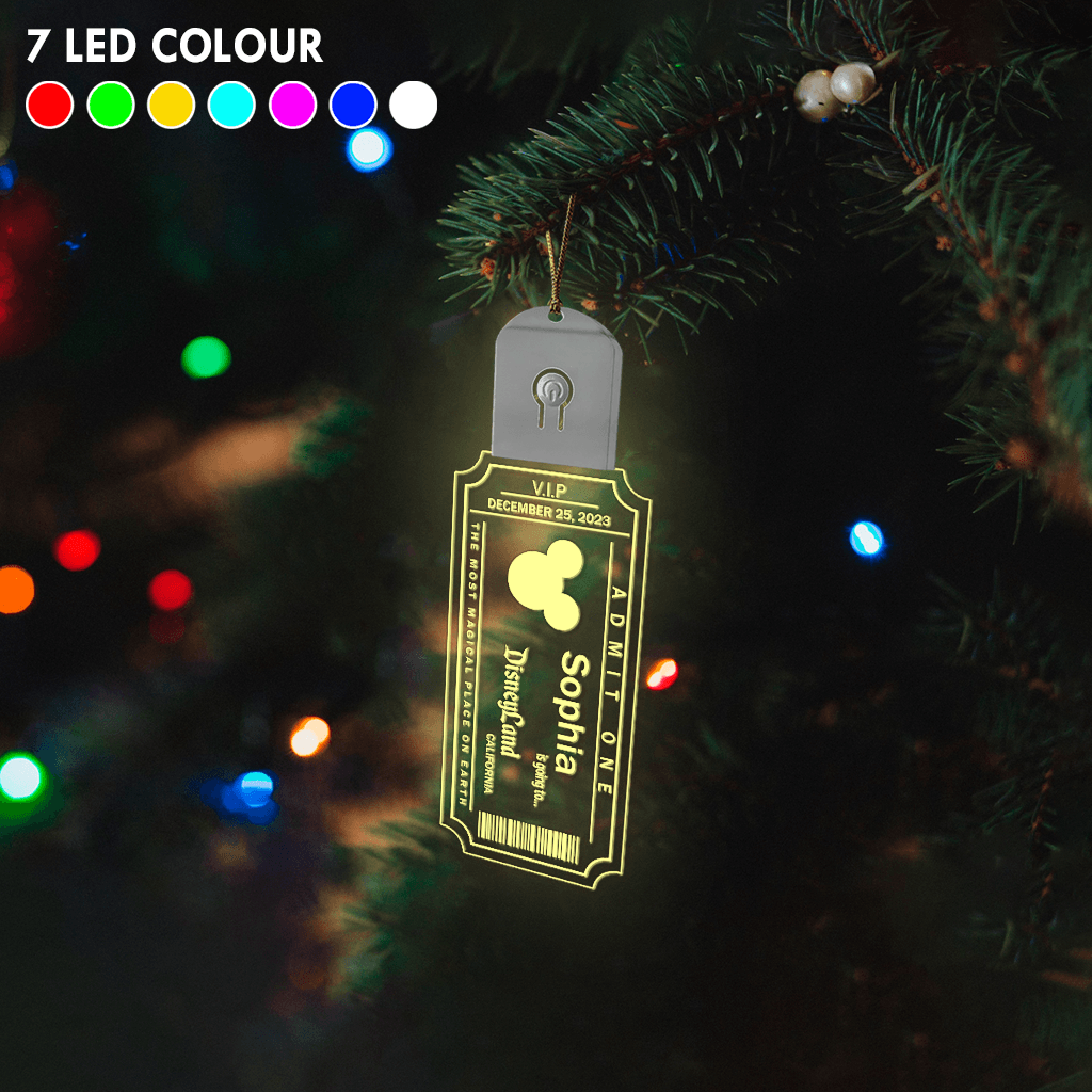Personalized LED Acrylic Christmas Ornament with Mouse Design Led Acrylic Ornament GradoCreations