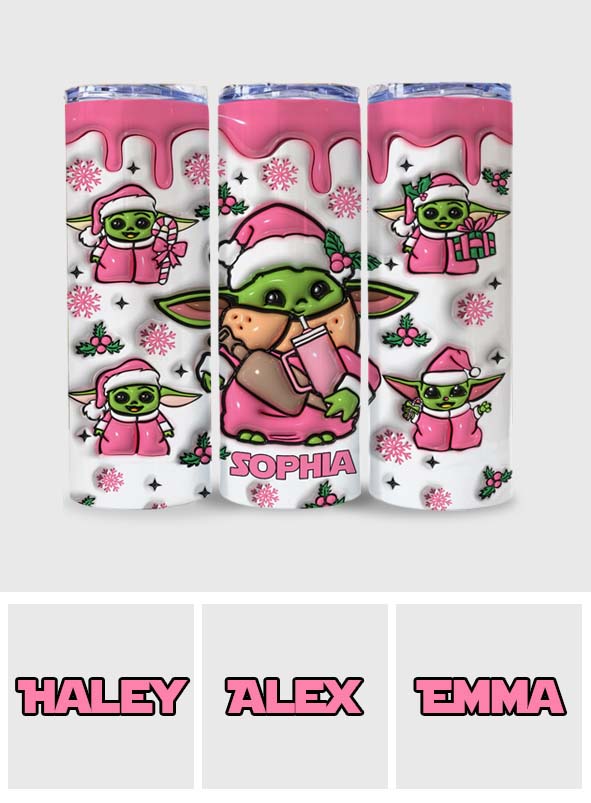 Personalized Pink Skinny Tumbler Custom Name Holiday Gift Skinny Tumbler GradoCreations