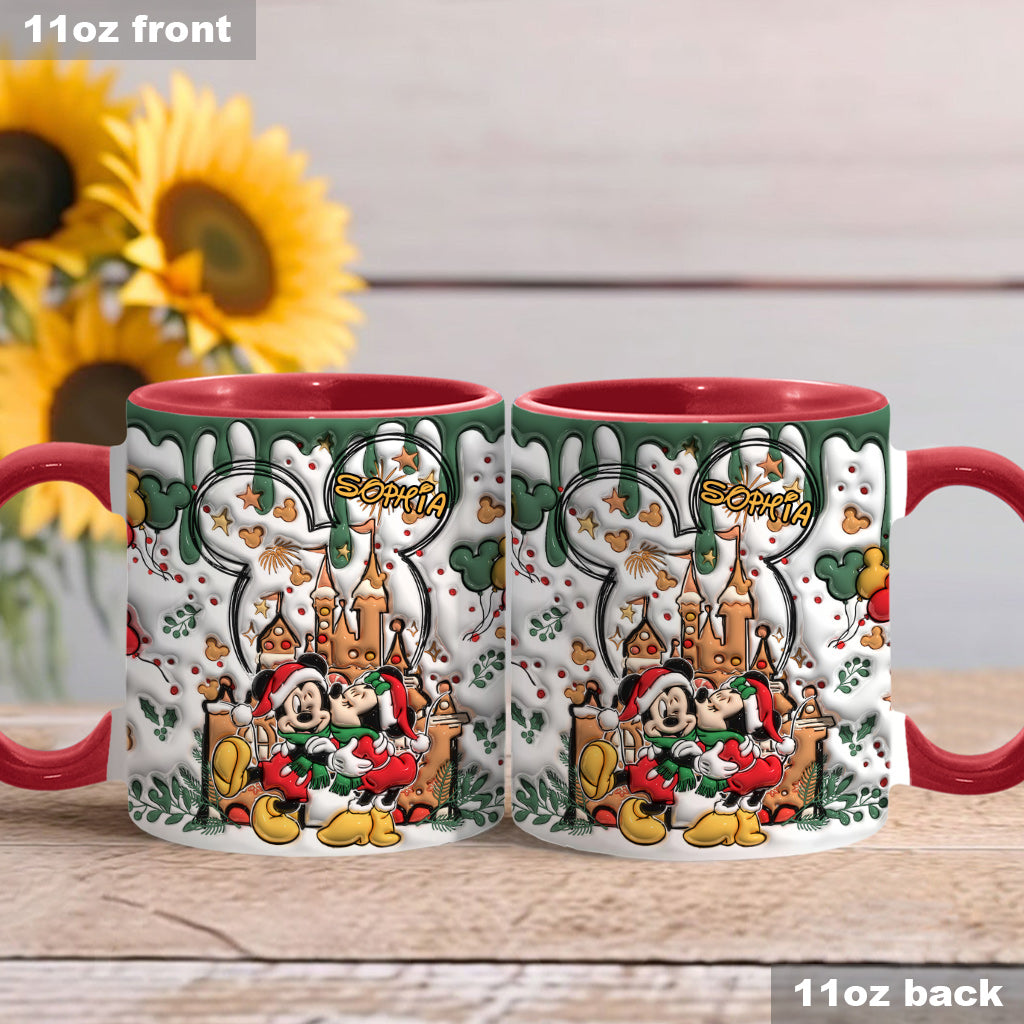 Personalized Christmas Mouse Accent Mug Custom Name Gift Accent Mug GradoCreations