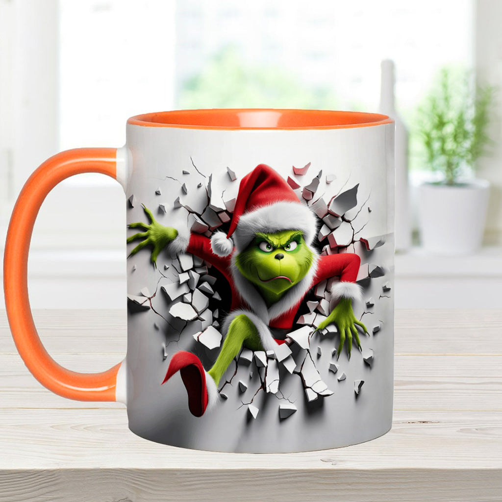 Personalized Christmas Accent Mug with Grinch Design for Holiday Gifts Accent Mug GradoCreations