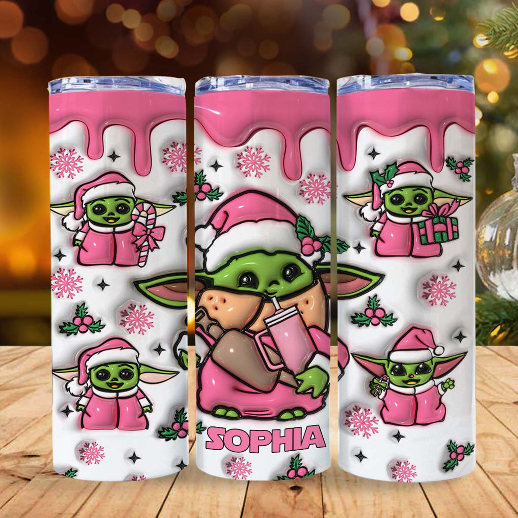Personalized Pink Skinny Tumbler Custom Name Holiday Gift Skinny Tumbler GradoCreations