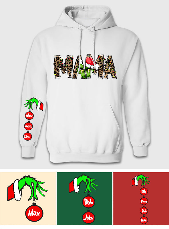 Personalized Christmas Hoodie for Mom with Grinch Design All Over Shirt GradoCreations