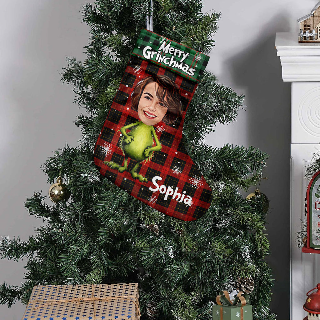 Personalized Merry Grinchmas Christmas Stockings with Custom Names Christmas Stockings GradoCreations