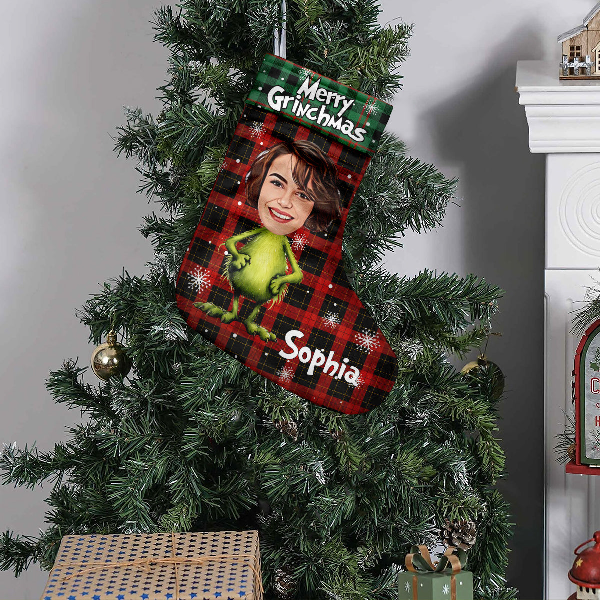 Personalized Merry Grinchmas Christmas Stockings with Custom Names Christmas Stockings GradoCreations