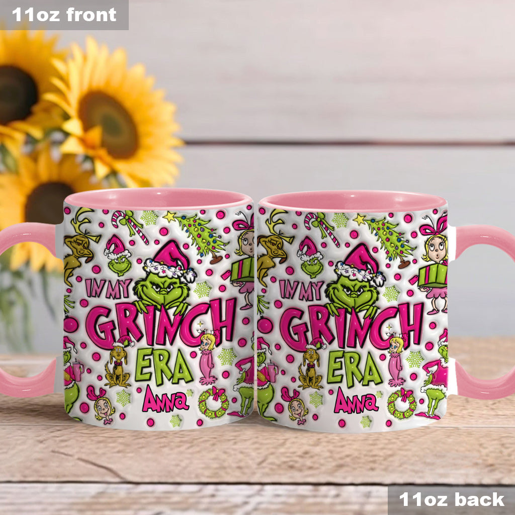 Personalized Grinch Accent Mug Custom Name Holiday Gift Accent Mug GradoCreations