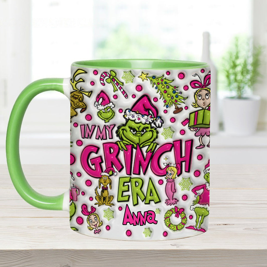 Personalized Grinch Accent Mug Custom Name Holiday Gift Accent Mug GradoCreations