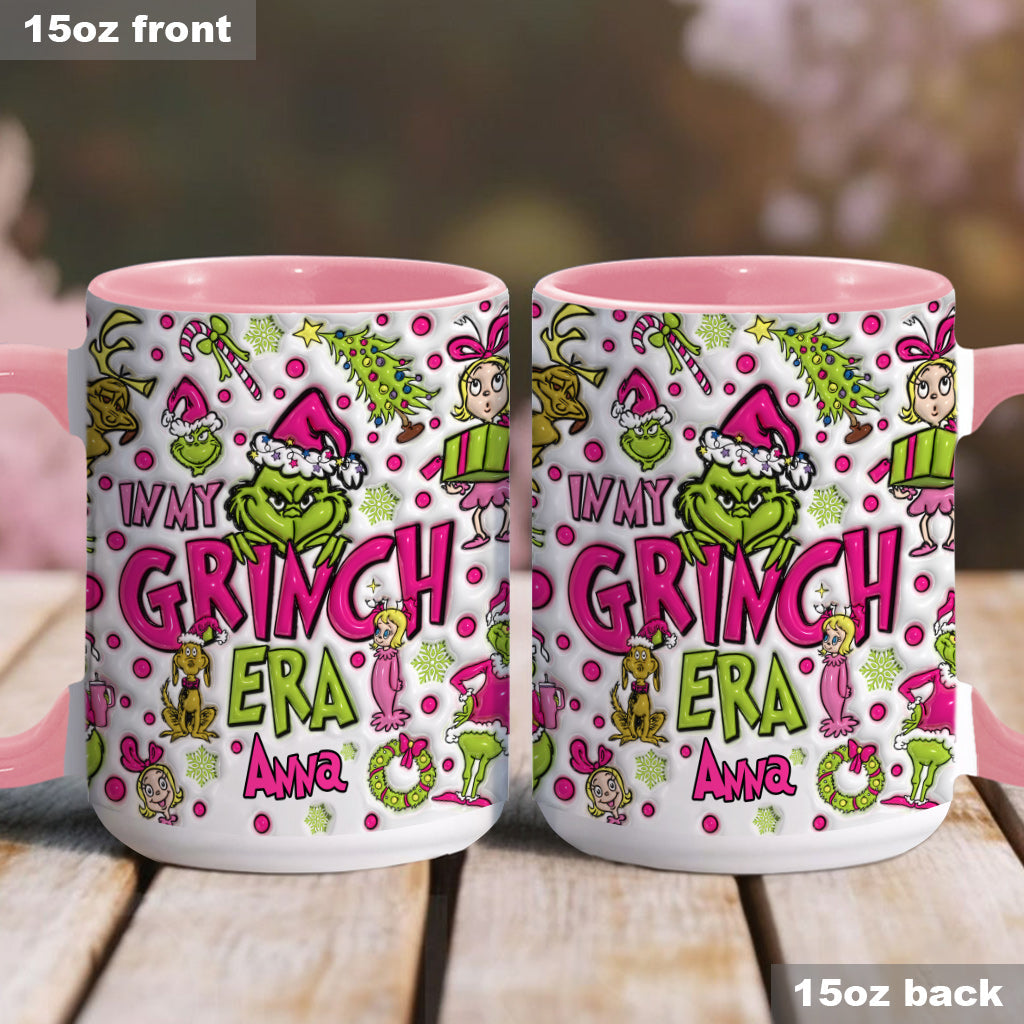 Personalized Grinch Accent Mug Custom Name Holiday Gift Accent Mug GradoCreations
