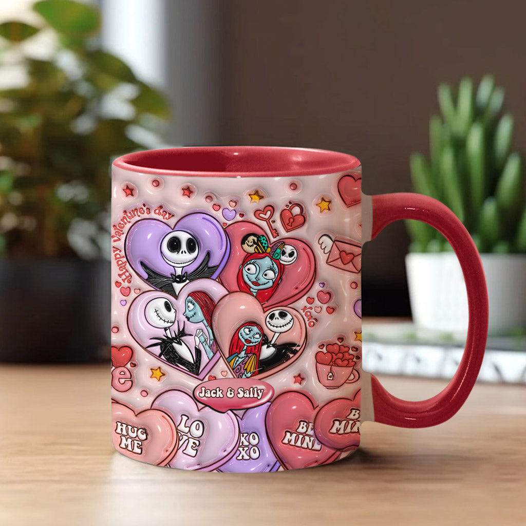 Personalized Valentine's Day Accent Mug Custom Name Gift for Couples Accent Mug GradoCreations