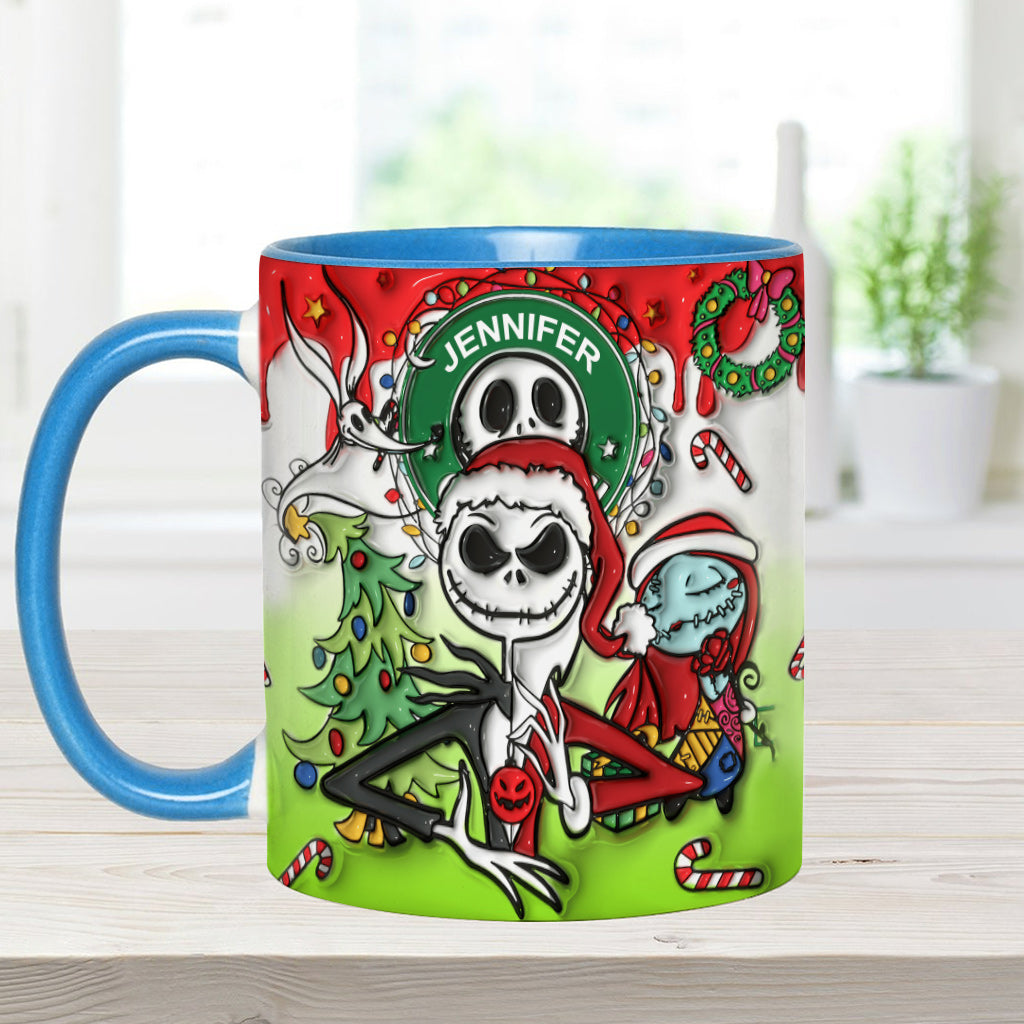Personalized Nightmare Accent Mug Custom Name Halloween Gift Accent Mug GradoCreations