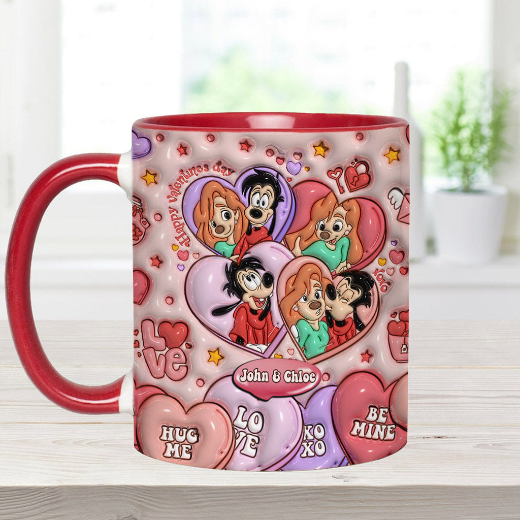 Personalized Valentine’s Day Accent Mug Custom Name Gift for Couple Accent Mug GradoCreations