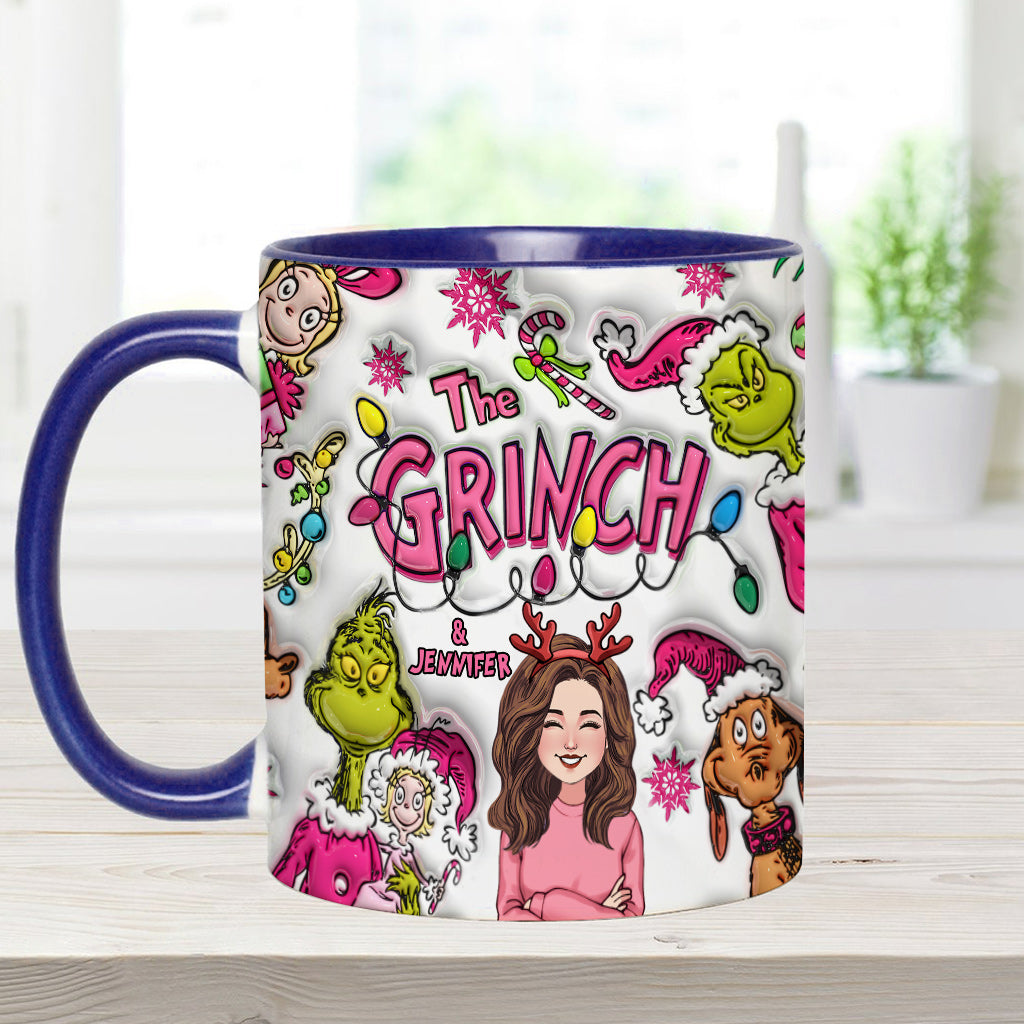 Personalized Grinch Accent Mug Custom Name Christmas Gift Accent Mug GradoCreations