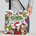 Personalized Grinch Tote Bag Custom Name Gift for Christmas Tote Bag GradoCreations