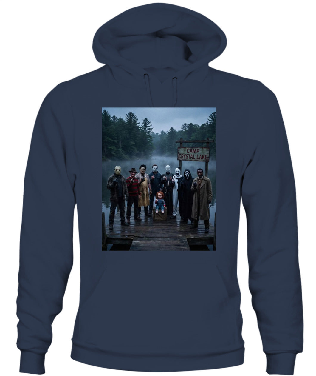 Camp Crystal Lake Horror Icons T-Shirt for Fans | Spooky Gift GradoCreations