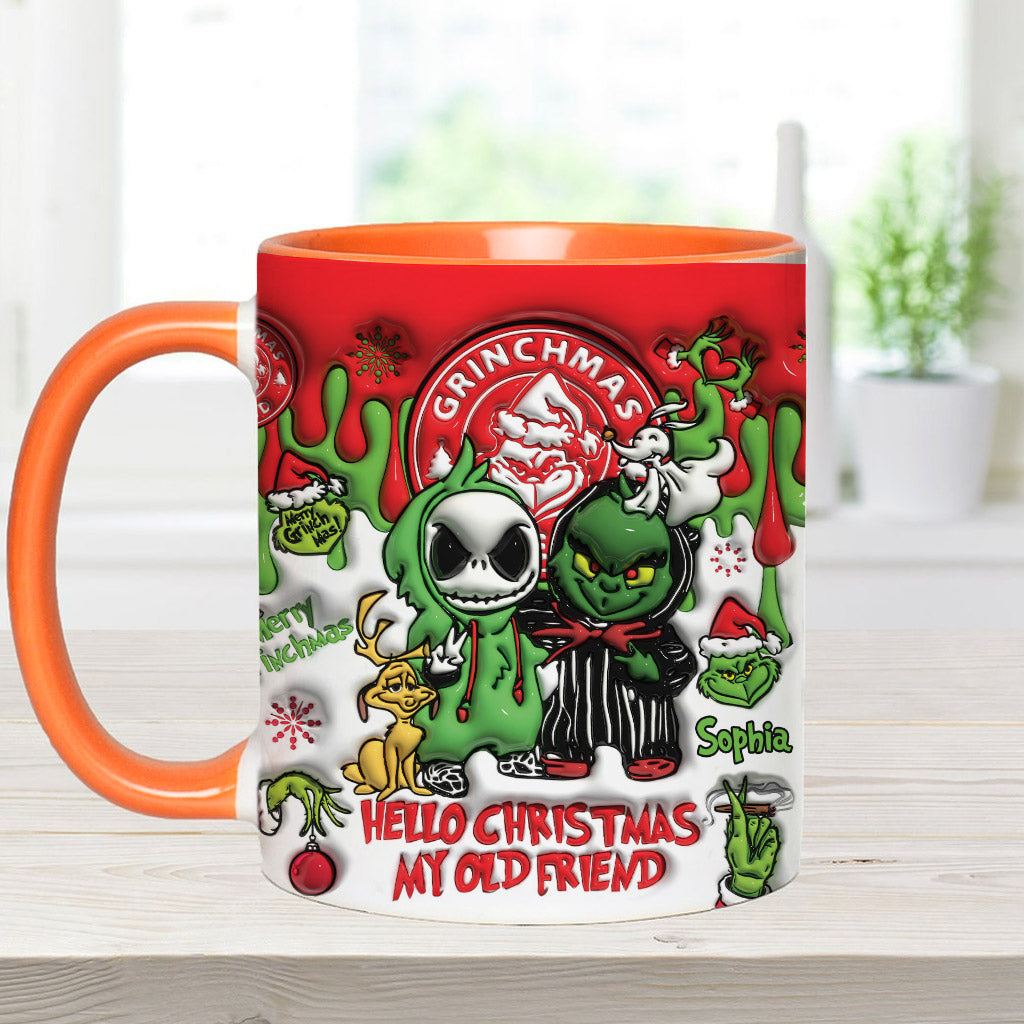 Personalized Grinch Accent Mug Custom Name Christmas Gift Accent Mug GradoCreations