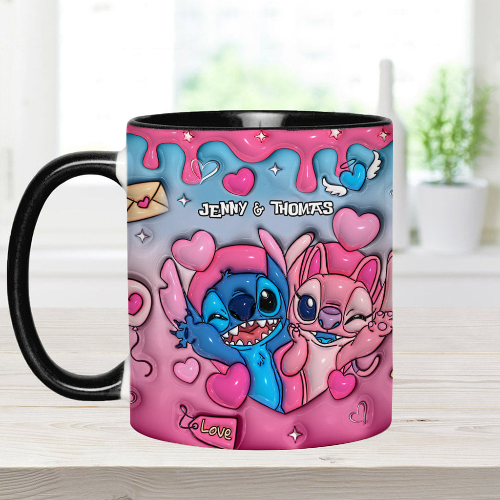 Personalized Ohana Accent Mug Custom Names Gift for Couples Accent Mug GradoCreations