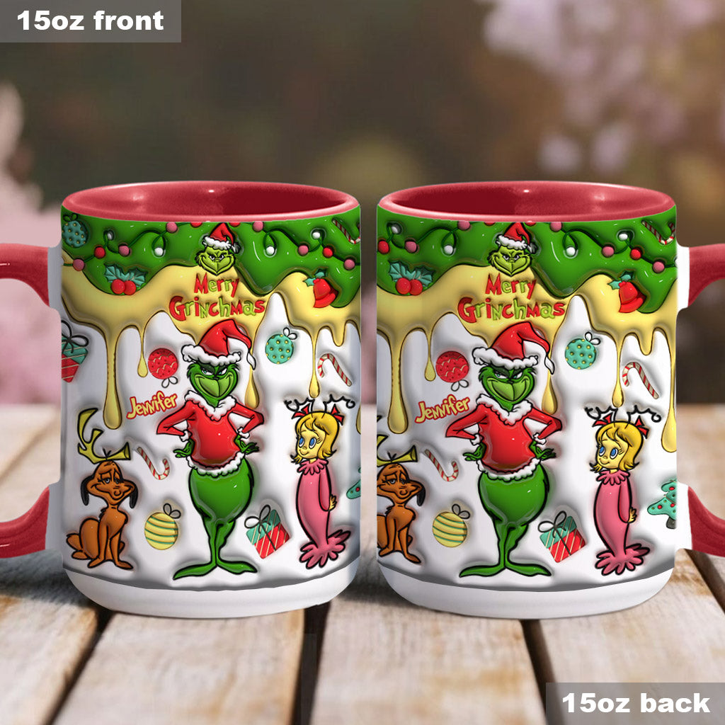 Personalized Merry Grinchmas Accent Mug Custom Name Gift Accent Mug GradoCreations