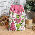 Personalized Grinch Drawstring Tote Bag Custom Name Christmas Gift Drawstring Tote Bag GradoCreations