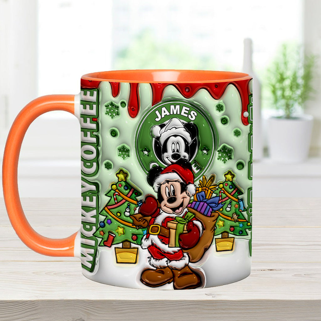 Personalized Christmas Mouse Accent Mug Custom Name Gift Accent Mug GradoCreations
