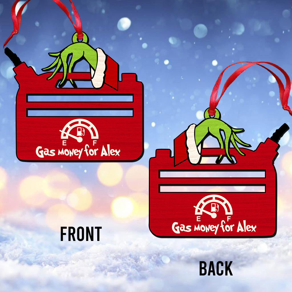 Personalized Gas Money Christmas Ornament Custom Gift for Friend Ornament GradoCreations