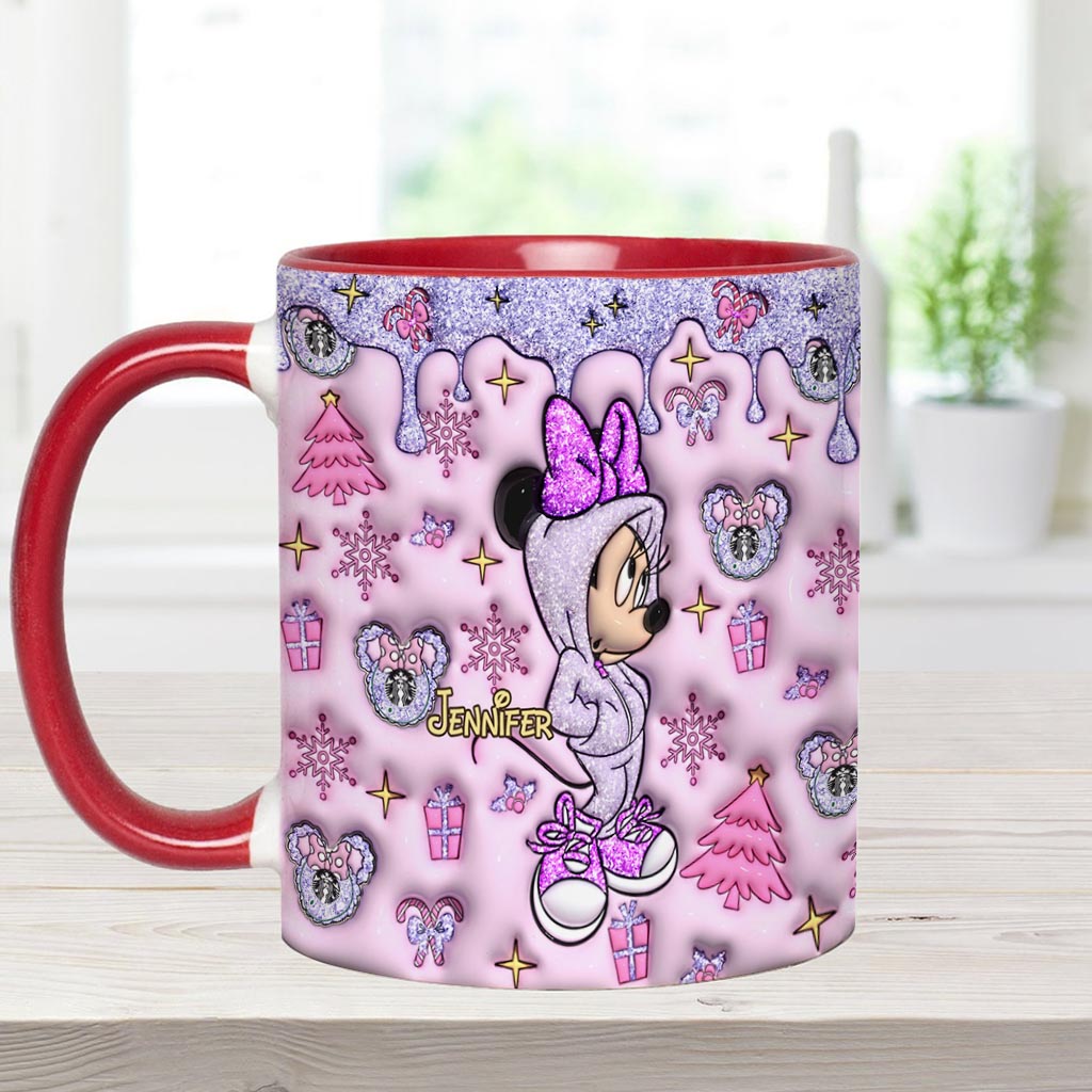 Personalized Christmas Accent Mug with Glittery Design for Mom Accent Mug GradoCreations